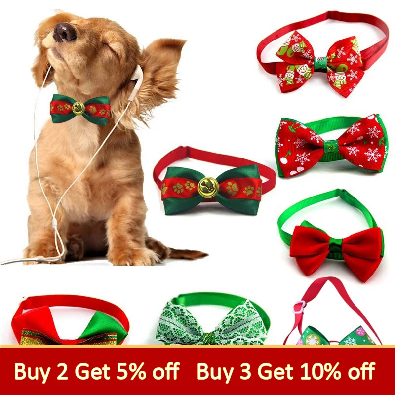 

Christmas Cat Dog Collar Dog Accessories Cats Dog Bow Tie Adjustable Neck Strap Cat Dog Grooming Accessories Puppy Cat Necklace