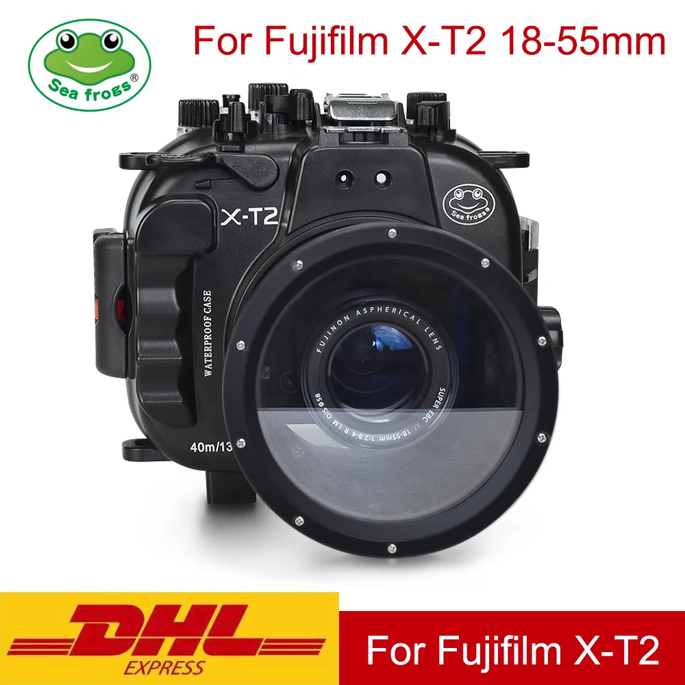 

Diving Housing For Fujifilm X-T2 18-55mm Lens Case Seafrogs Waterproof Shell For Fuji XT2 Camera Underwater 40m Protective Cover