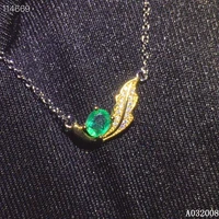 kjjeaxcmy fine jewelry 925 pure silver inlaid natural emerald girl new pendant necklace vintage luxury got engaged marry party