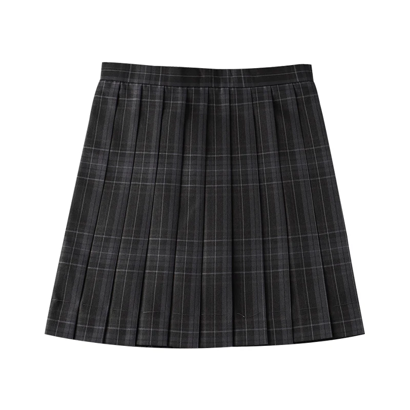 [Карбоновый серый] летние плиссированные юбки с высокой талией для девочек