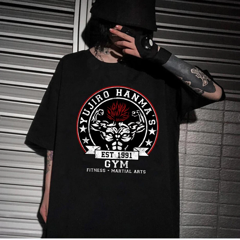 

Аниме футболка Baki The Grappler Yujiro Hanma Harajuku модная футболка унисекс с круглым вырезом