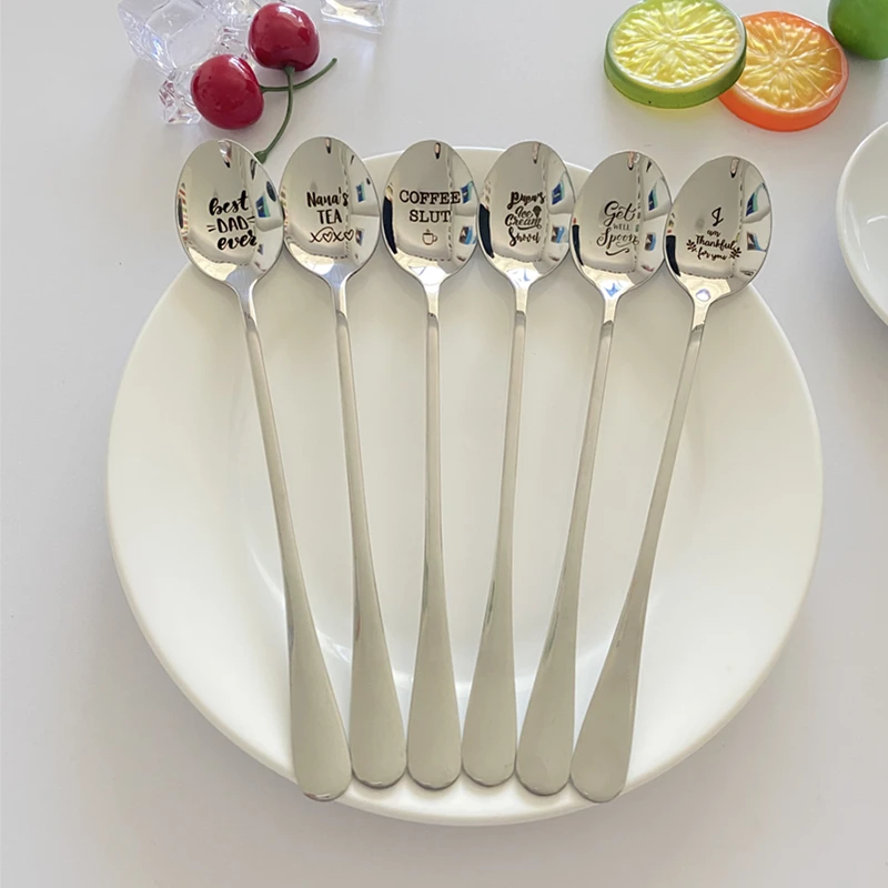 Индивидуальная креативная ложка для чая и кофе из нержавеющей стали подарок на