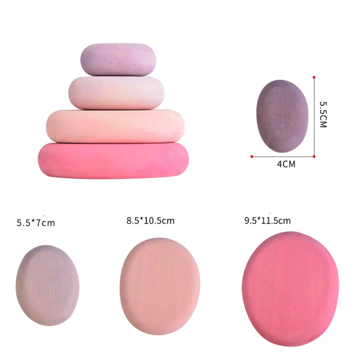 

Wooden Colored Stone Building Blocks Cobblestone Modeling Creative Nordic Style Stacking Game Children Educational Toy Gift