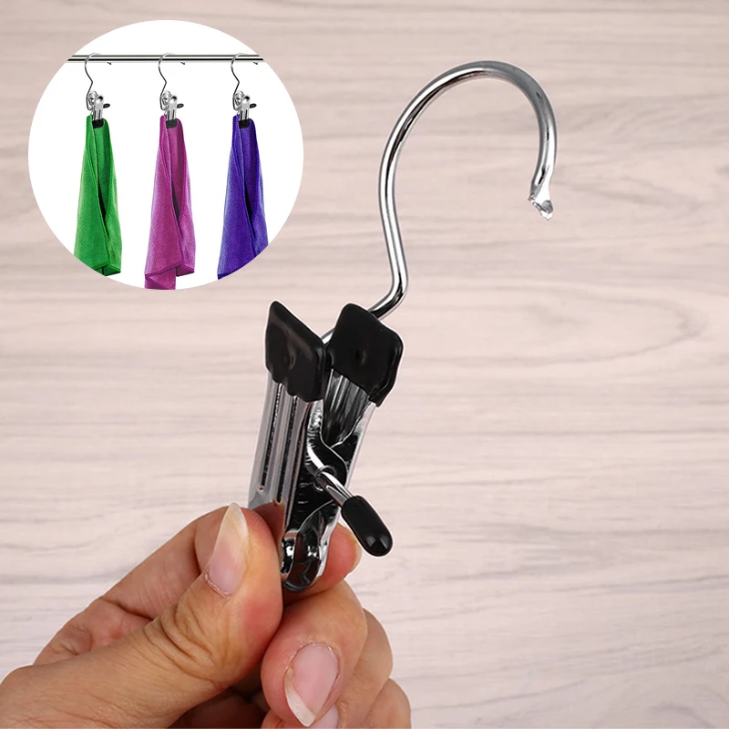 5pcs/set Clothes Hanger Hooks Laundry Stainelss Steel Rack Bag Boot JK0911 Pin Holder Rails Mini Shoes Clip P2J8 | Дом и сад