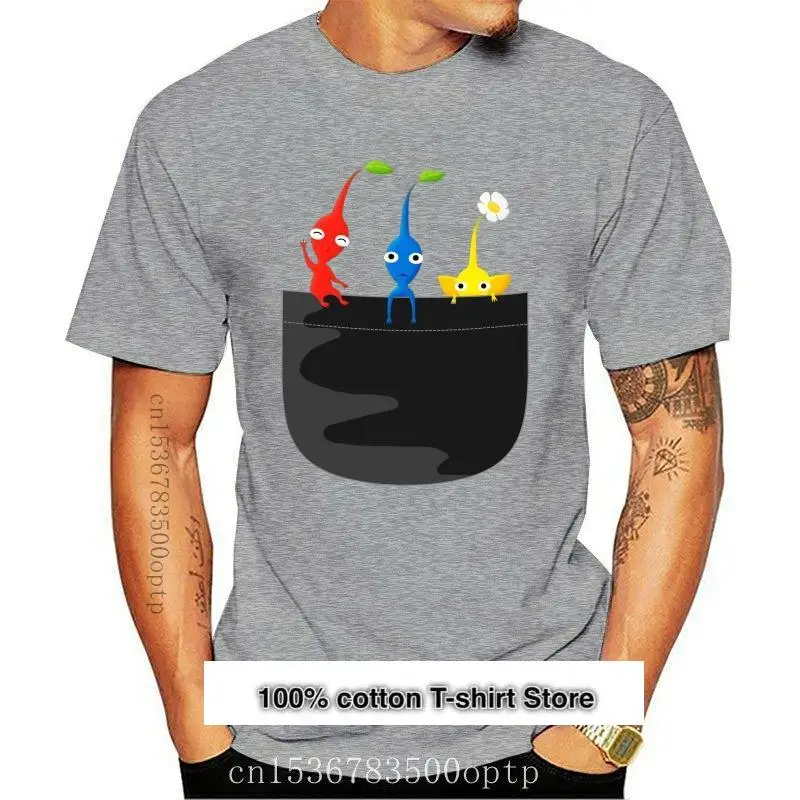 

Camiseta de manga corta para hombre y mujer, Camiseta con bolsillo Pikmin, camiseta para mujer 2021