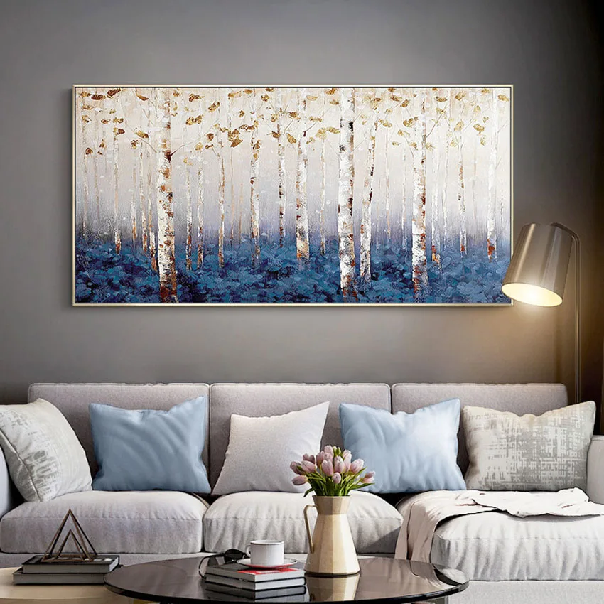 

Настенное украшение, абстрактная ручная роспись масляными деревьями, современный простой постер для гостиной, спальни, отеля, офиса, дивана