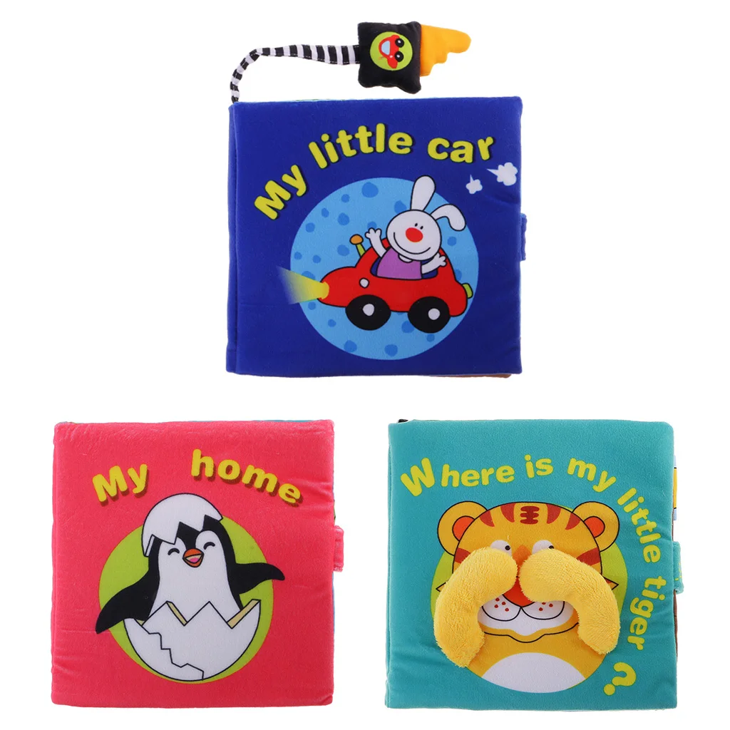 

Baby Rattles Cute Cloth Book Catoon Animal Pattern Baby Kid Development Toy