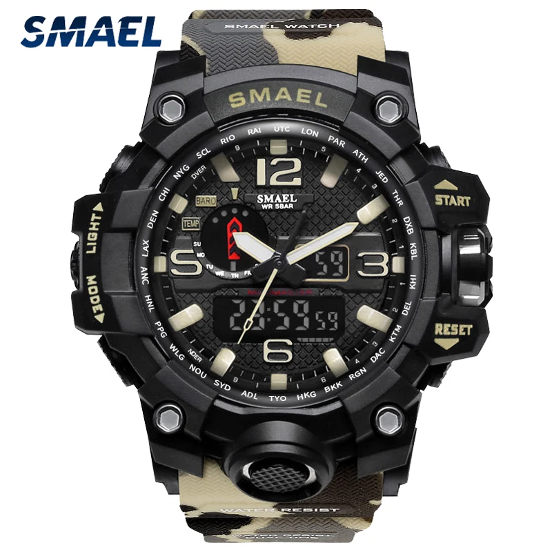 SMAEL Брендовые спортивные часы мужские камуфляжные военные для мужчин