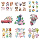 1 шт.компл. мультяшный патч с милыми животными, термотрансферные наклейки, полосы для одежды, детская футболка, птица, кошка, девушка, Фотофон для одежды