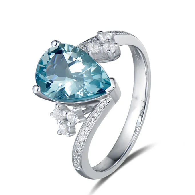 

New Fashion Water drop Sapphire Gemstone Resizable Rings For Women 925 Sterling Silver Rings Wedding Engagement Party Jewelry