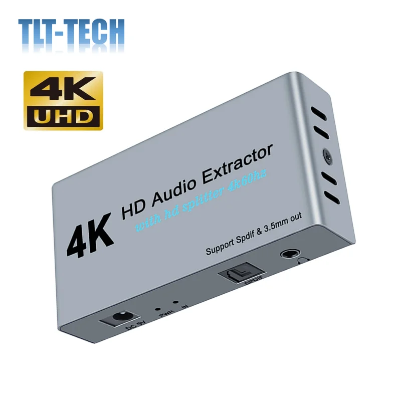 

4K HDMI Audio Extractor 1 x 2 optical fiber audio splitter Spdif & 3.5mm out for TV projector computer