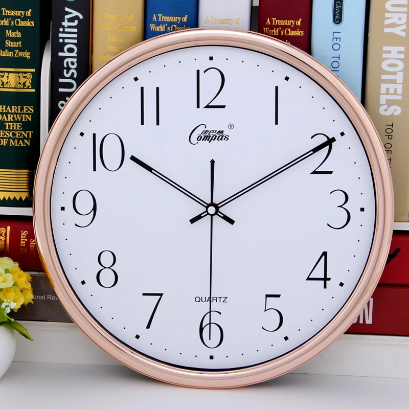 Большие настенные часы кухонные золотые для спальни гостиной офиса бесшумные