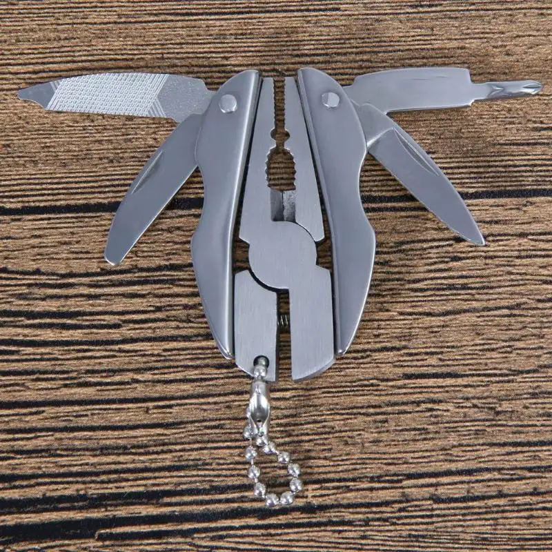 Мини Складные уличные многофункциональные плоскогубцы отвертка брелок