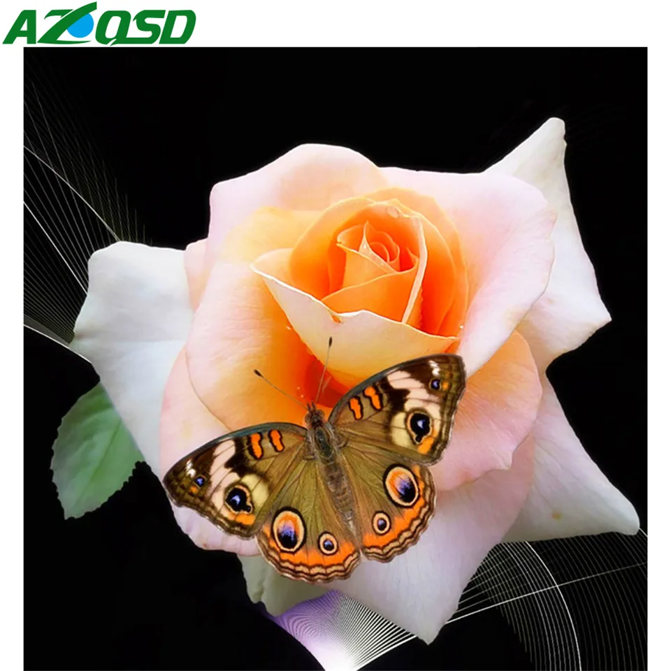 AZQSD полная фотография мозаика цветок 5D сделай сам алмазная вышивка цветочные