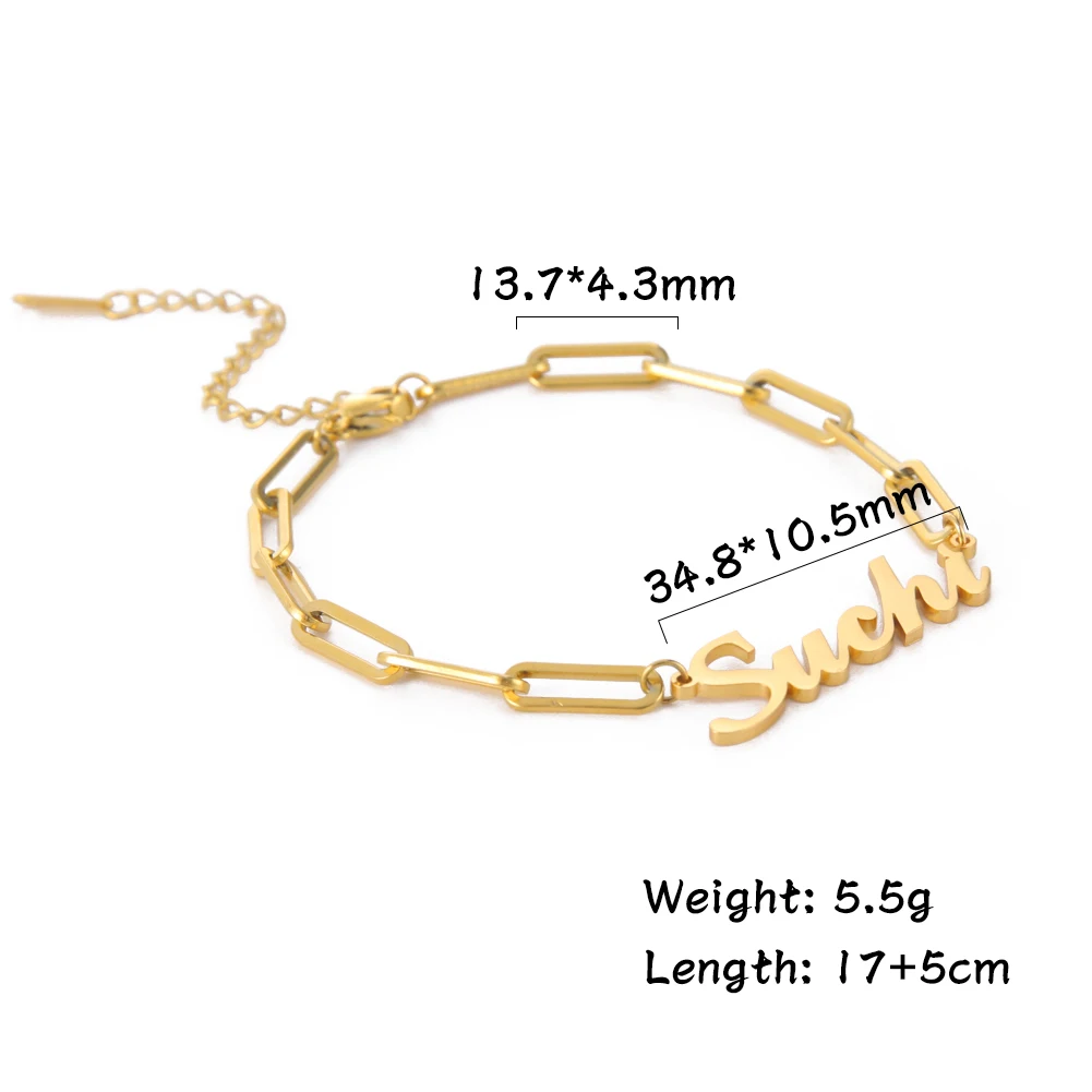 

Lemegeton Customized Nameplate Name Bracelet Women Men Personalized Custom Thick chain Stainless Steel Charms Handmade Jewelry