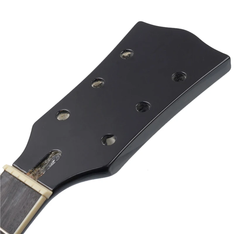 

22 Fret Maple Rosewood Fingerboard Guitar Neck with White Dot Binding Guitar Neck For Lp Electric Guitar Replacement Black