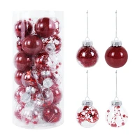 24pcs 6cm assorted color ball ornaments christmas tree hanging decoration xmas party supplies home decor plastic balls pendant
