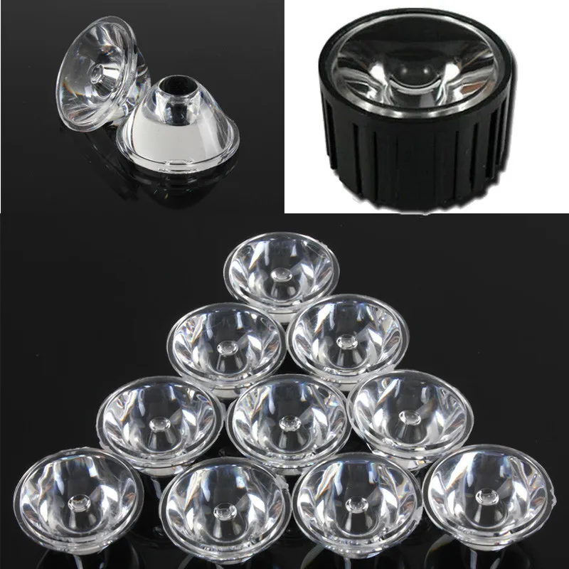 

10Pcs/Set 20mm 10/30/60/90/120 Degree Optical Glass LED Lens Reflector Collimator For 1W 3W 5W LED Light Lamp Bulb E27 MR16 GU10