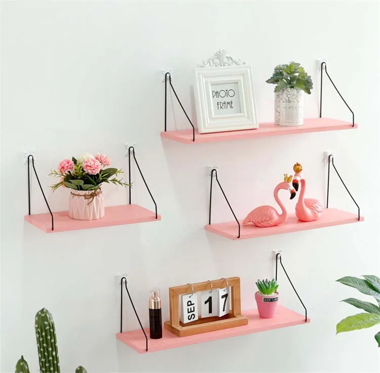 Железный деревянный декоративная настенная полка стеллаж для хранения