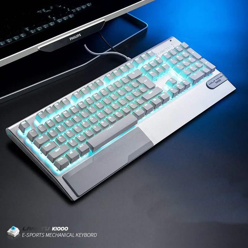Эргономичная USB Проводная Механическая игровая клавиатура с подсветкой Wolf Totem