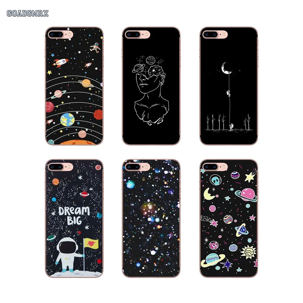 Для huawei P Smart P8 P9 P10 Lite Y6 Y7 Y9 Prime Pro 2017 2018 2019 TPU прозрачные чехлы для космонавта Космос