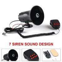 110db 12v24v air siren horn warning loudspeaker 7 sounds car horn motorcycle warning alarm police fire siren horn speaker