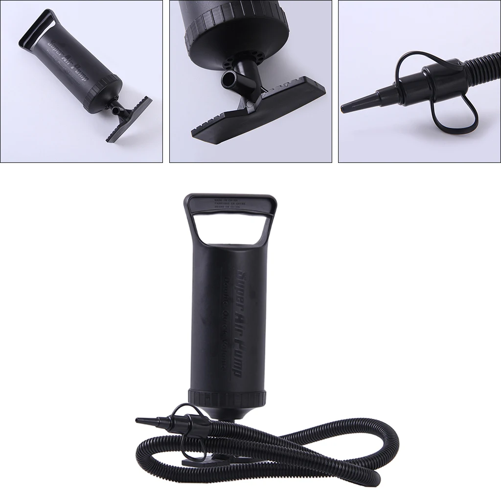

Premium Quick Hand Pump, Portable Double Air Pump for Inflatables, Air Mattress Bed, Swimming Ring Inflator with 3 Nozzles