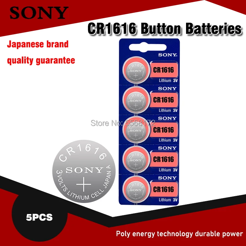 

Батарейки-таблетки CR1616, 5 шт., литиевые, 100%, 3 в, для SONY cr 1616