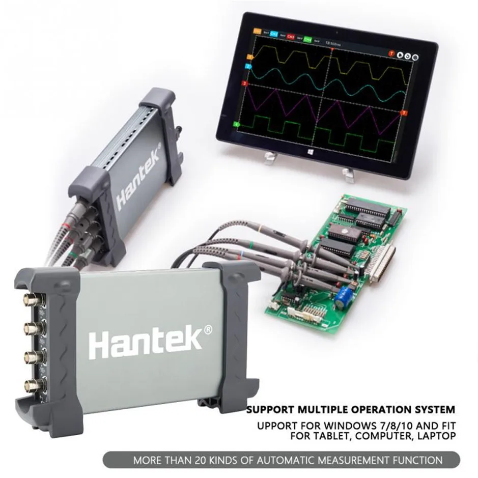 

Hantek 6104BC 4 Channel 1GSa/s 100Mhz Bandwidth Hantek PC Based USB Digital Oscilloscope Storage Oscilloscope