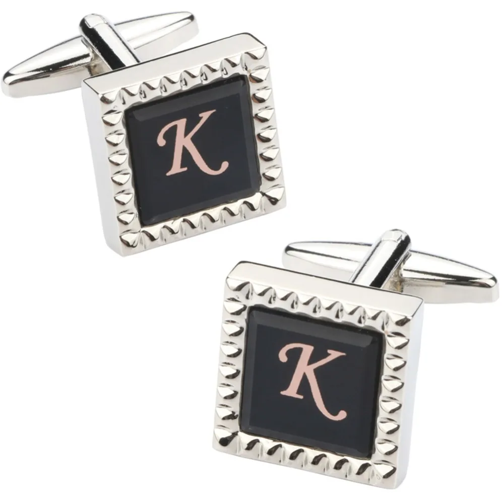Классические запонки для мужчин свадебные бизнес Запонки рубашки инициалы Алфавит A-Z