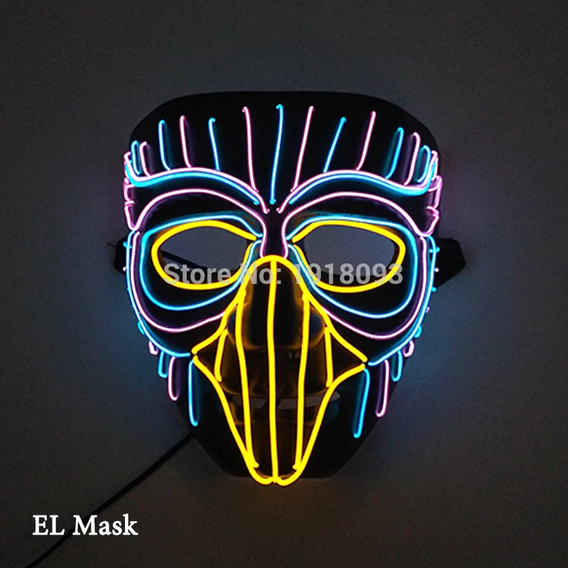 mask 22 Новинка светильник ing маска светодиодный светильник маска фестиваль Косплей Карнавальный костюм маска EL Wire неоновая маска Рождественский подарок вечерние принадлежности - Цвет: mask 22