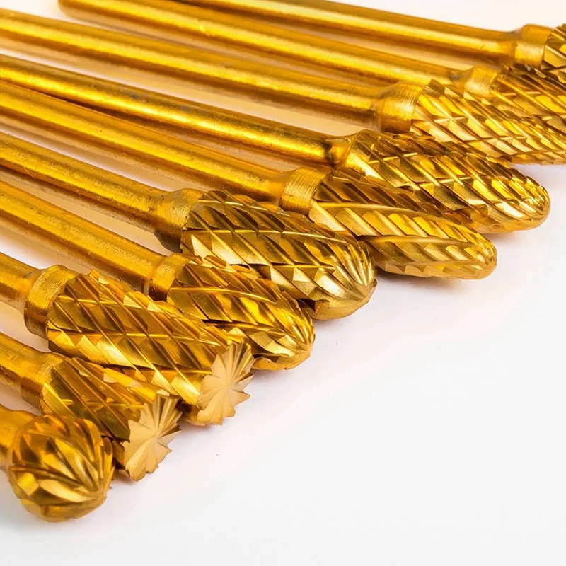 

Double Cut Titanium Carbide Rotary Burr Set with 4M Length K-01 Torch Micro-Switch Trigger