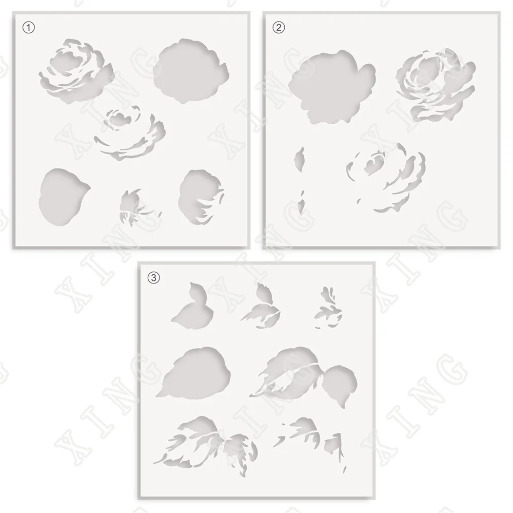 

Новое поступление Набор многослойных трафаретов с розами и меллоу (3 в 1) Многоразовые поделки шаблон для детей Веселые Diy Рисование Скрапбук...