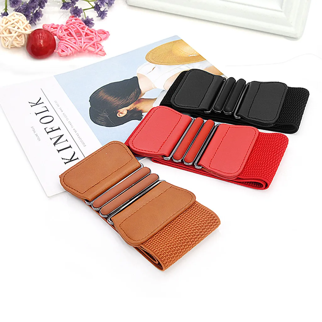 Женский ремень с пряжкой женский модный пояс широкий эластичный для платьев