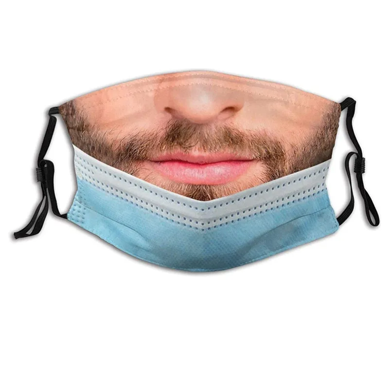 

Adult Funny Face Scarf Face Mask Anti-Dust Mask For Virus Protection Sand Exhaust Sunscreen Breathable Cycling Mask Masque