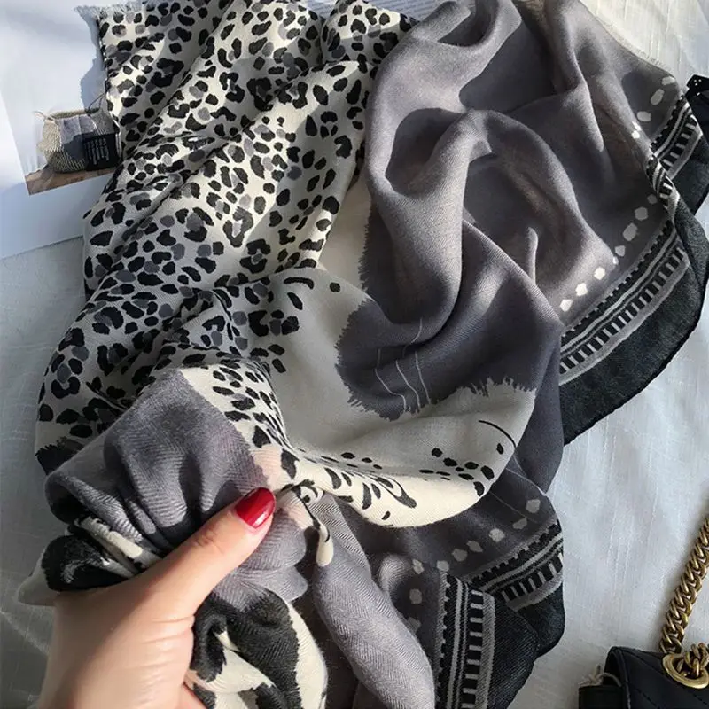 

Leopard Animal Print Scarf Gorgeous Large Women Lady Silky Tassels Shawls Wraps
