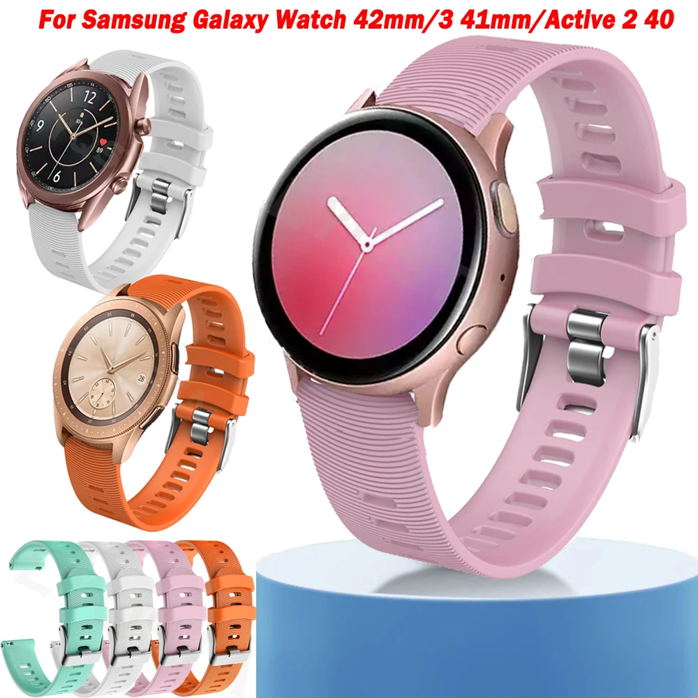 

Ремешок для смарт-часов Samsung Active 2, силиконовый, 20 мм, 44 мм, 40 мм, 3, 41 мм, Gear S2, 42 мм