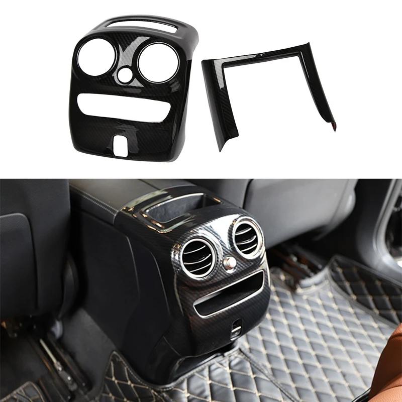 

Car Rear Armrest Box Air Conditioning Outlet Covers Trim Frame Protection Accessories for Mercedes Benz GLC 2020-2021