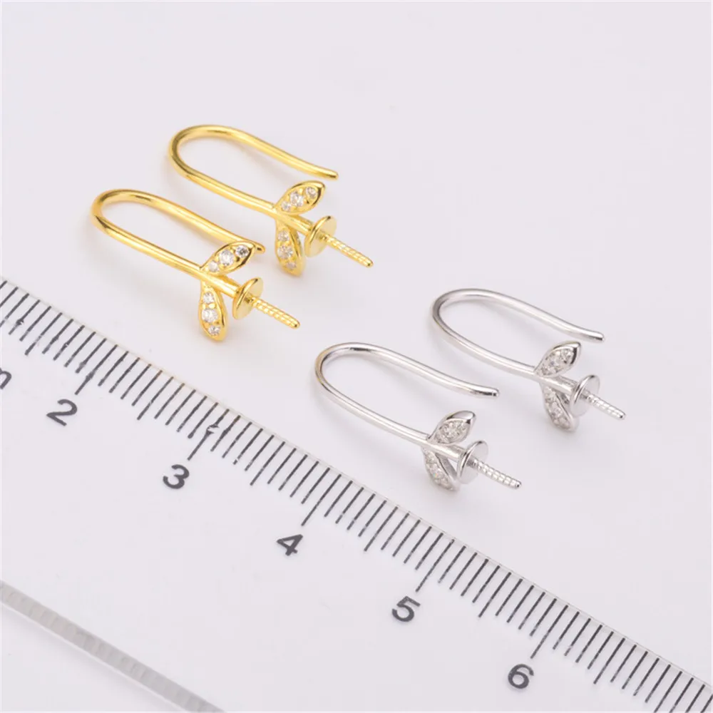 

2021 New Pearl Ear Hook Earrings Settings S925 Sterling Silver Metal DIY Handmade Making Accessories Jewelry Findings
