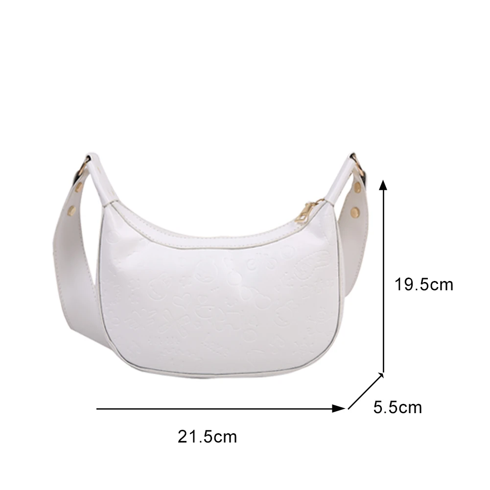 

Vintage PU Leather Mini Shoulder Crossbody Messenger Bag Women Fashion Cartoon Embossing Zipper Purse Hobos Handbag