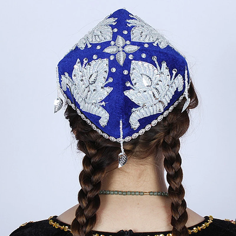 Шапка Синьцзян уйгур ручной работы для женщин и мужчин плоская шапка вышитая