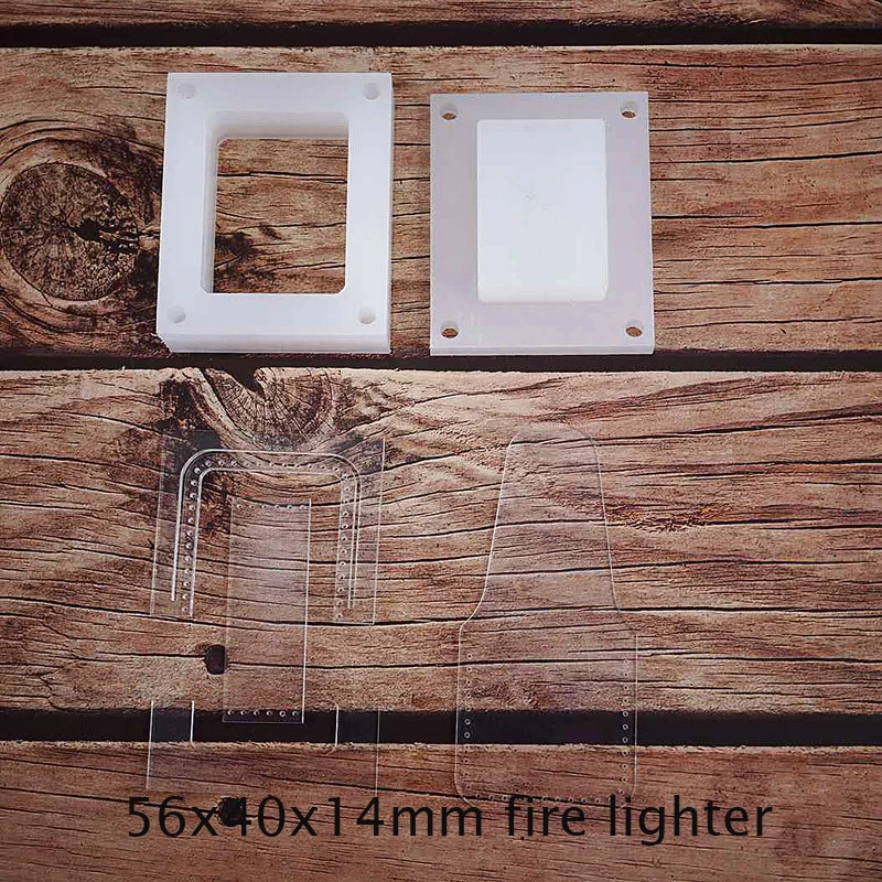 plastic mold DIY Кожа ремесло огонь Зажигалка пластик фиксированной формы моделирования отправить с акриловый шаблон бесплатно 75x53x25 мм - Цвет: plastic mold