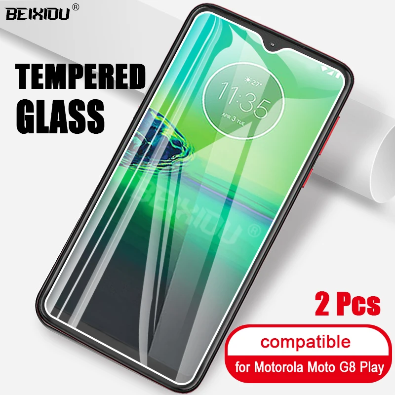2 шт Полное закаленное стекло для Motorola Moto G8 Play защита экрана 2.5D 9h пленка|Защитные