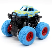 blue kid inertia car truck pull back play vehicles friction powered big wheels model children toys