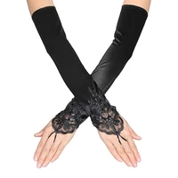 long flapper evening opera satin gloves for women elbow length wedding dress gloves costumes wedding decor accessories