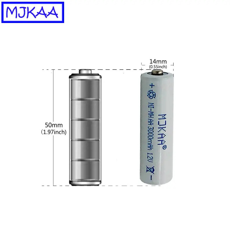 Перезаряжаемые аккумуляторы MJKAA 10 20 шт. AA 1 2 В Ni MH 3000 мАч А нейтральные игрушечные