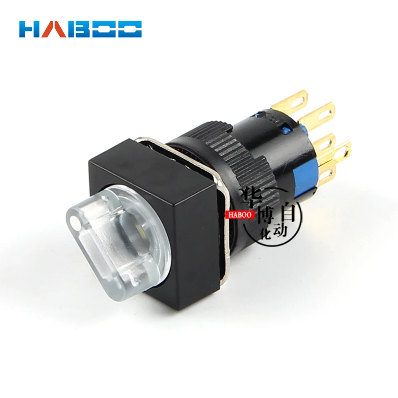 16 мм 3 позиционный Селекторный поворотный переключатель кнопочный фиксация вкл.