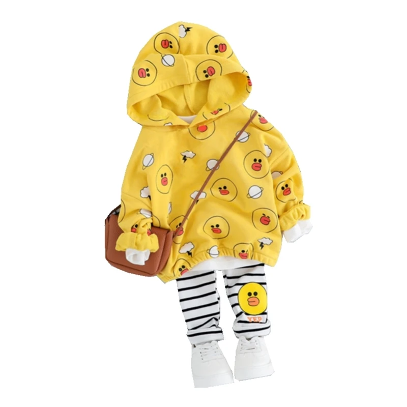 Детская Хлопковая одежда на весну и осень уличные штаны с капюшоном мультяшным