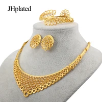 dubai gold color jewelry sets african indian wedding bridal wife gifts necklace bracelet earrings ring jewelery set for women