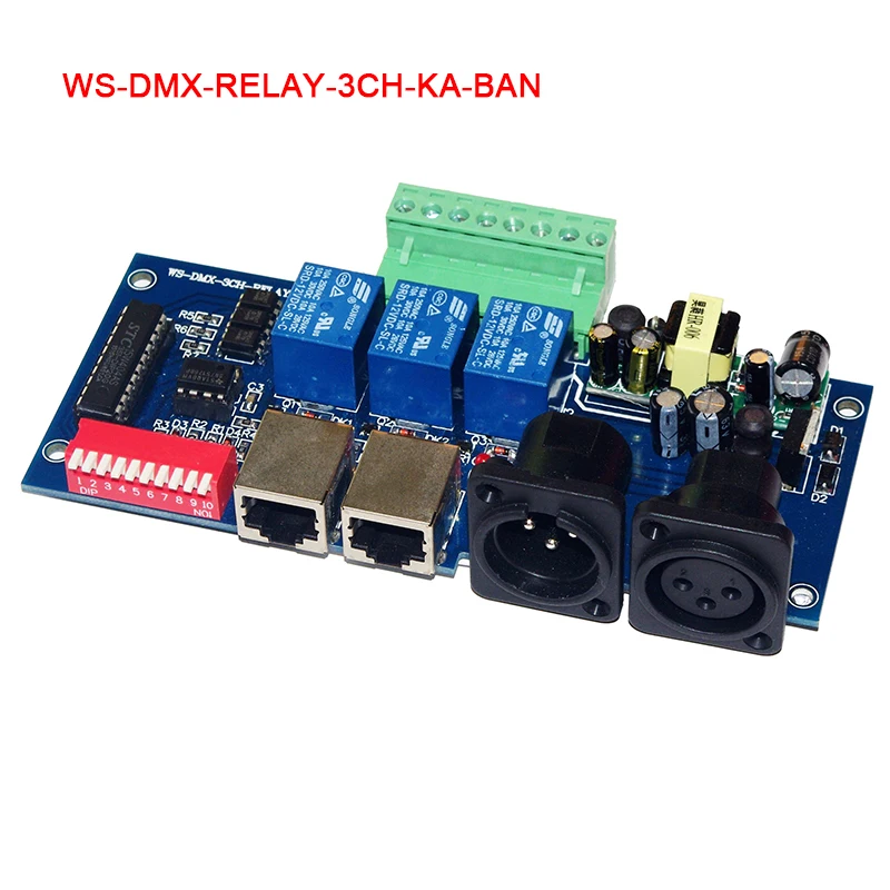 AC110V 220V Высокое напряжение 3 канала 4 DMX512 декодерные реле LED RGB RGBW контроллер XRL RJ45